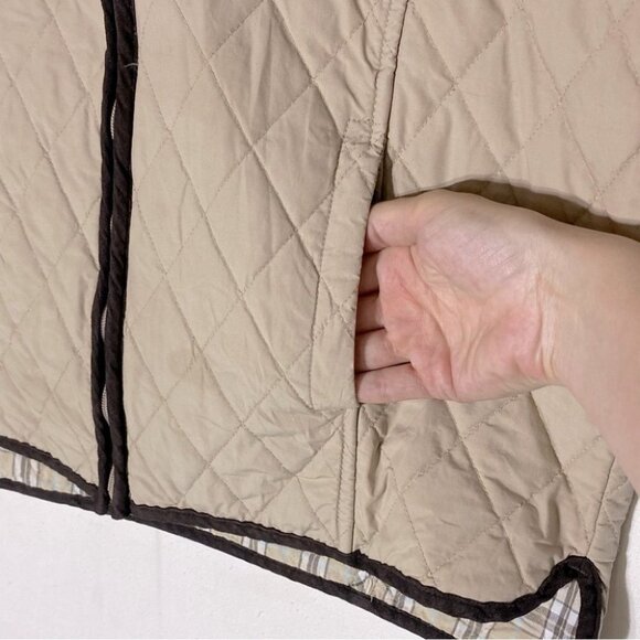 Vintage Banff Beige Quilted Zip Front Vest L - Picture 9 of 13